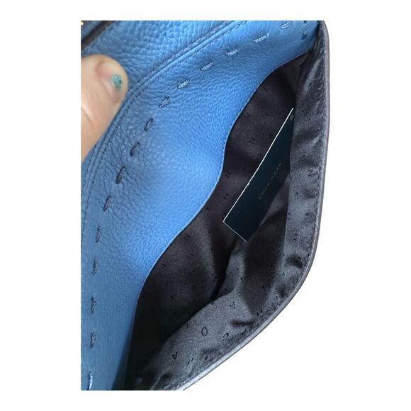 Cole Haan Ivy Pitch Stitch Beautiful Blue Leather CrossBody RFID - Picture 10 of 13